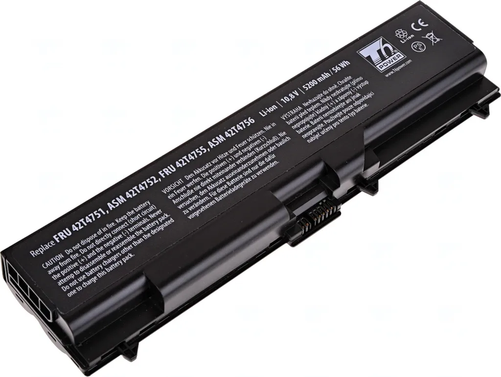 Batteria T6 Power per Lenovo ThinkPad T410, Li-Ion, 10,8 V, 5200 mAh (56 Wh), nero
