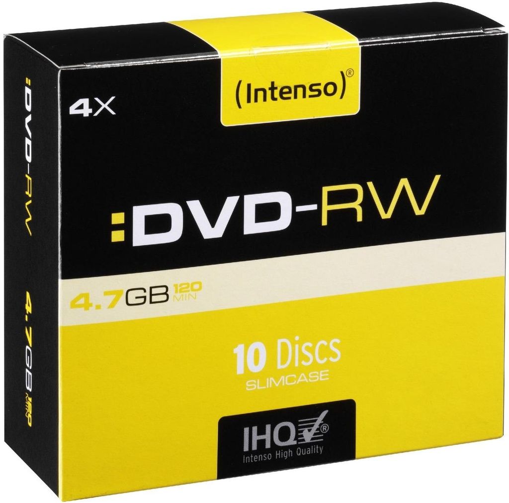 Intenso DVD-RW 4.7GB, 4x, DVD-RW, 120 mm, Slimcase, 10 Produktbild 