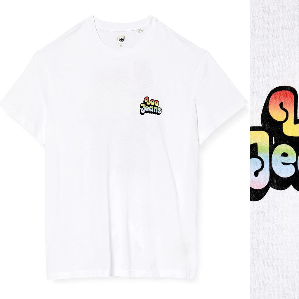LEE Herren, T-Shirt PRIDE TEE CHEST GRAP, S, Weiß, sport, tshirt, shirt