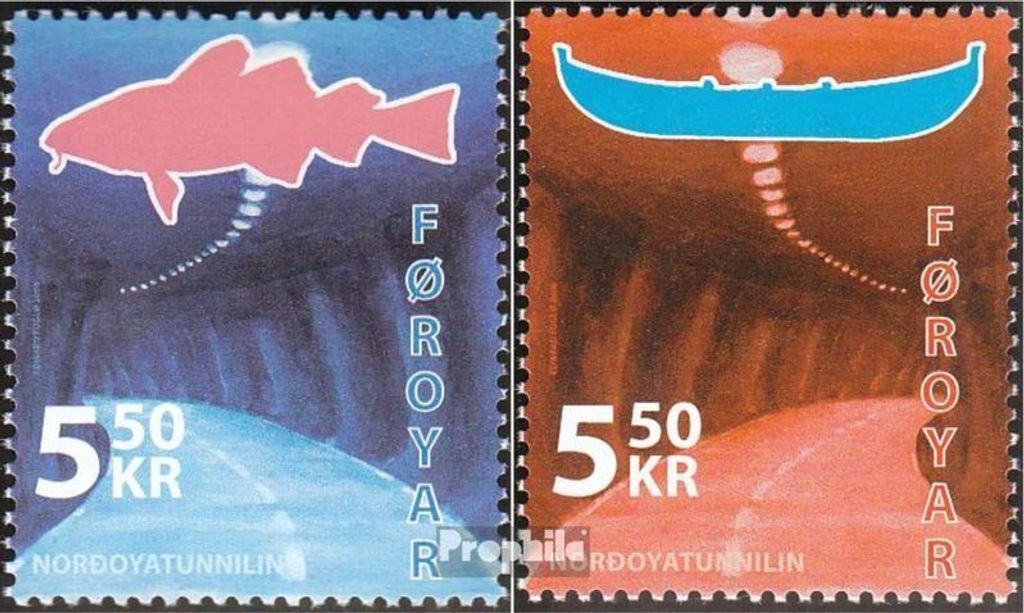 Briefmarken Dänemark - Färöer 2006 Mi 572-573 (kompl.Ausg.) gestempelt Eröffnung Straßentunnel