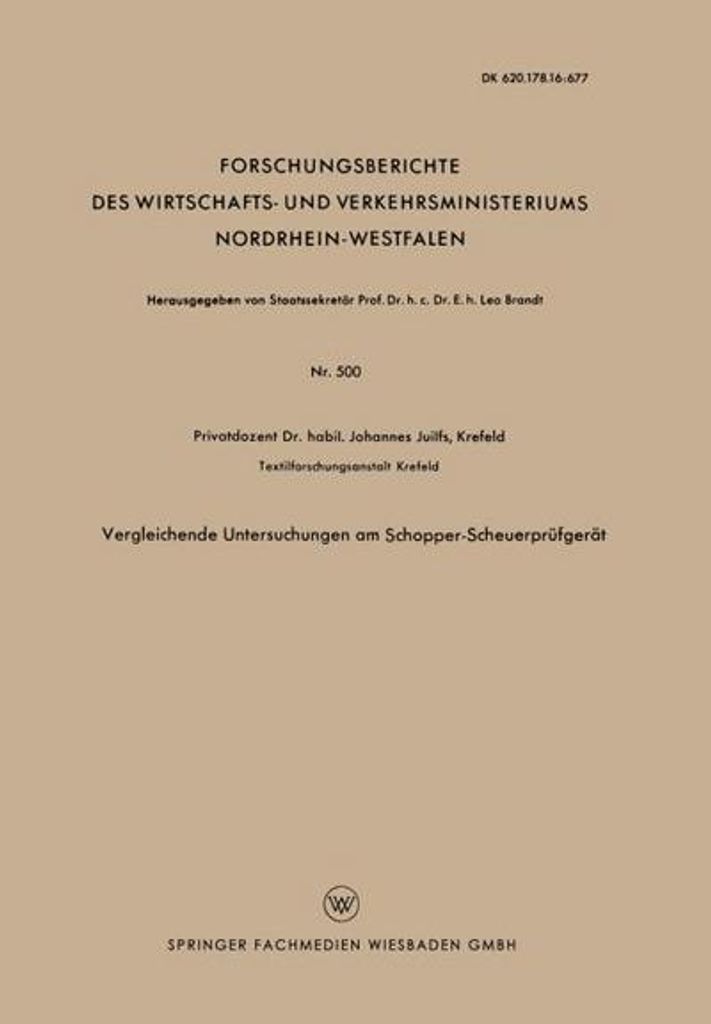 Vergleichende Untersuchungen am Schopper-Scheuerprüfgerät
