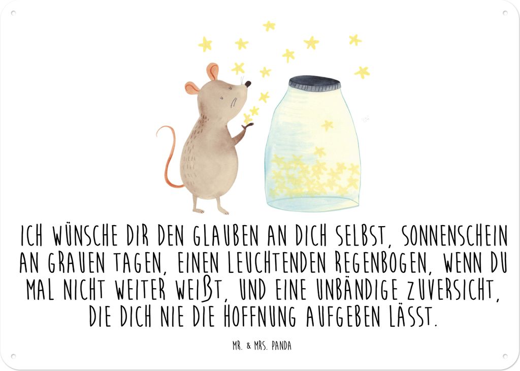 Mr. & Mrs. Panda Schild Maus Sterne DIN A4 - Weiß - Geschenk, Magnetschild, Türschild, Geburtstag, Blechschild, Lustige Sprüche, Kindergeburtsta...