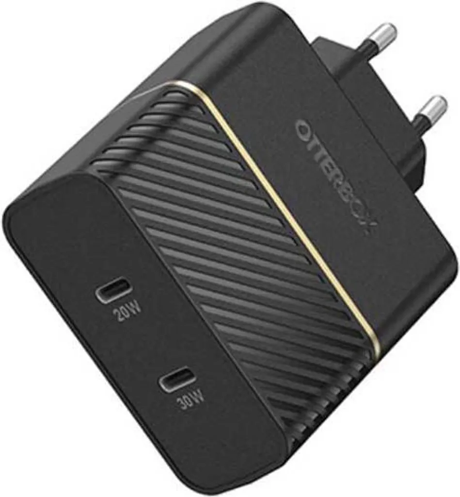 Otterbox OTT0499A Chargeur Mural 50W Double USB-C 30W et 20W Noir