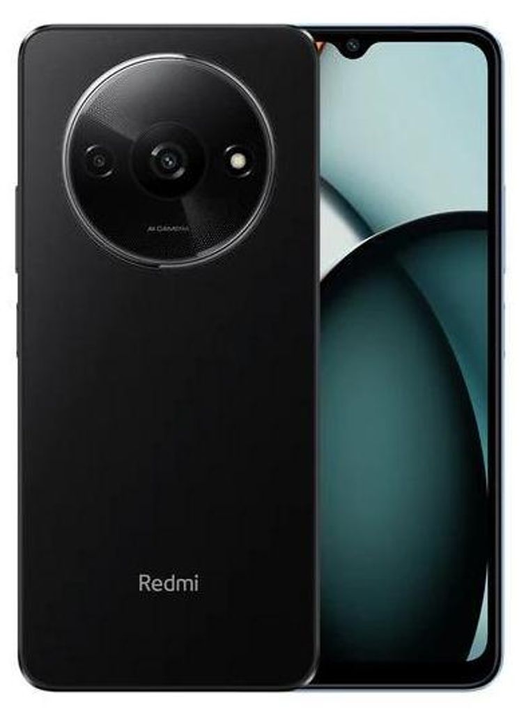 A black smartphone is shown from the back and side.