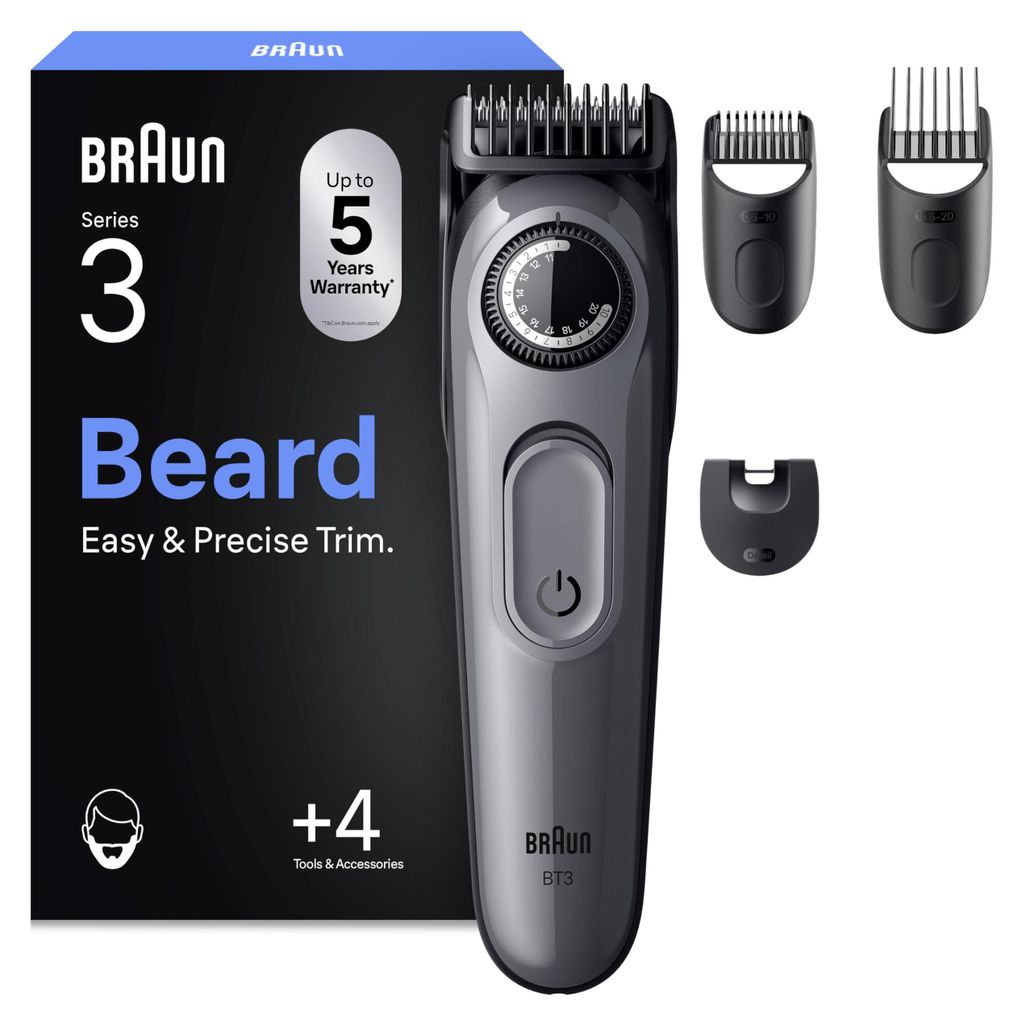 Braun Barttrimmer Series 3, Kabelloser Bartschneider Produktbild 