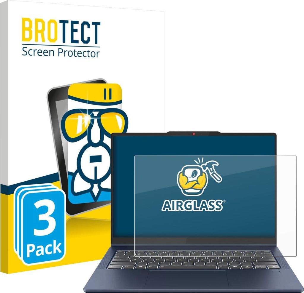 3x BROTECT Schutzglas für Lenovo IdeaPad 5 2-in-1 Gen 10 14" Schutzfolie Panzer Folie Glas Display Schutz klar