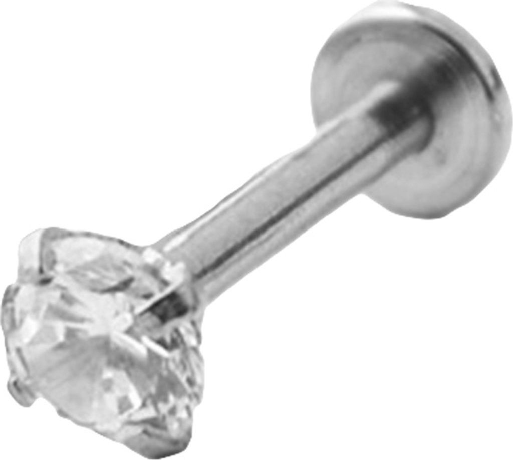 Stück Uni Zirkonia Labret Lippenring Ohrstecker Piercing Tragus Helix Schmuck-Stahlfarbe,4mm