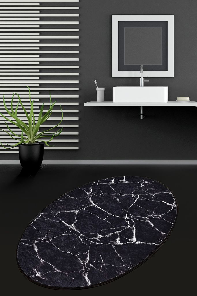 Mijolnir, Marble- CHL4359, Schwarz, Badematten, 700 gr/m², 100% Samtstoff