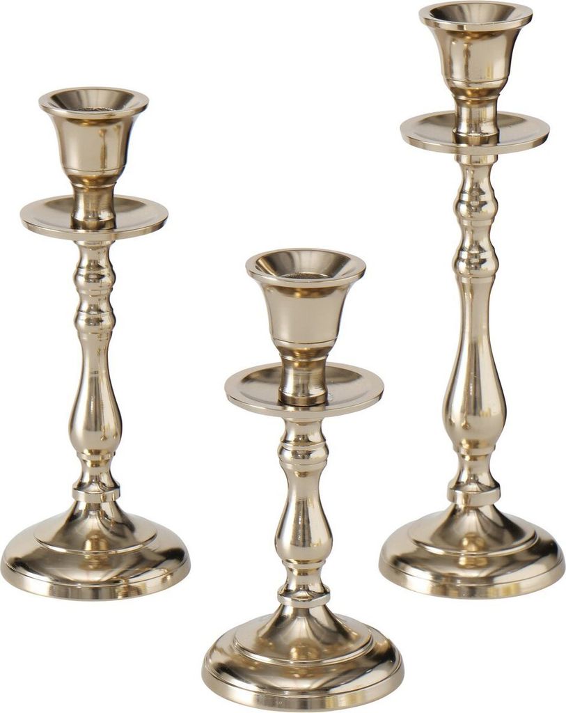 Boltze Kerzenständer Vicco 3-teilig gold Kerzenhalter Produktbild 1