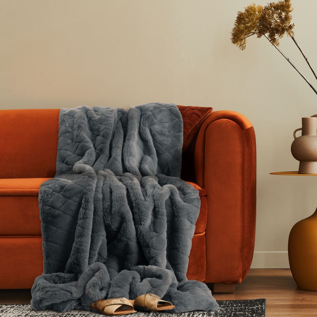 Deko Wohnzimmer Decke Kuscheldecke Tagesdecke Sofadecke Waschbar Schlafzimmer 200x240cm Anthrazit