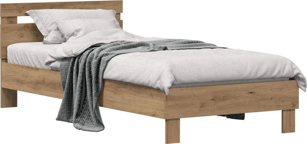 Letto Design Scandinavo SYFAX 75x190 Rovere Artigianale con Testata
