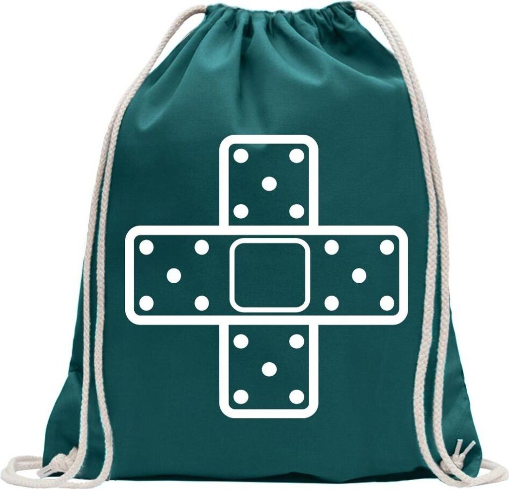 Kiwistar - Turnbeutel - petrol - JDM Pflaster Motiv 2 - Fun Rucksack Sport Beutel Gymsack Baumwolle mit Ziehgurt