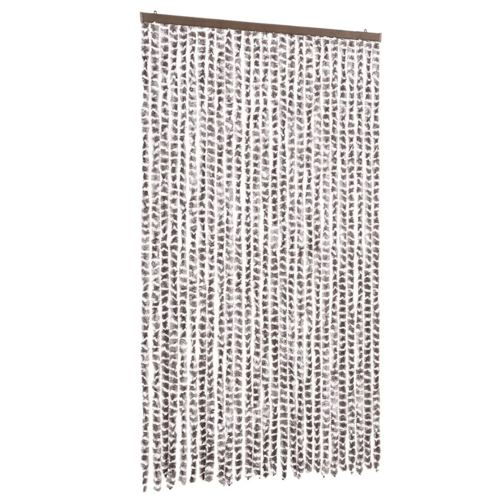 Fliegenvorhang Taupe und Weiß 118x220 cm Chenille
