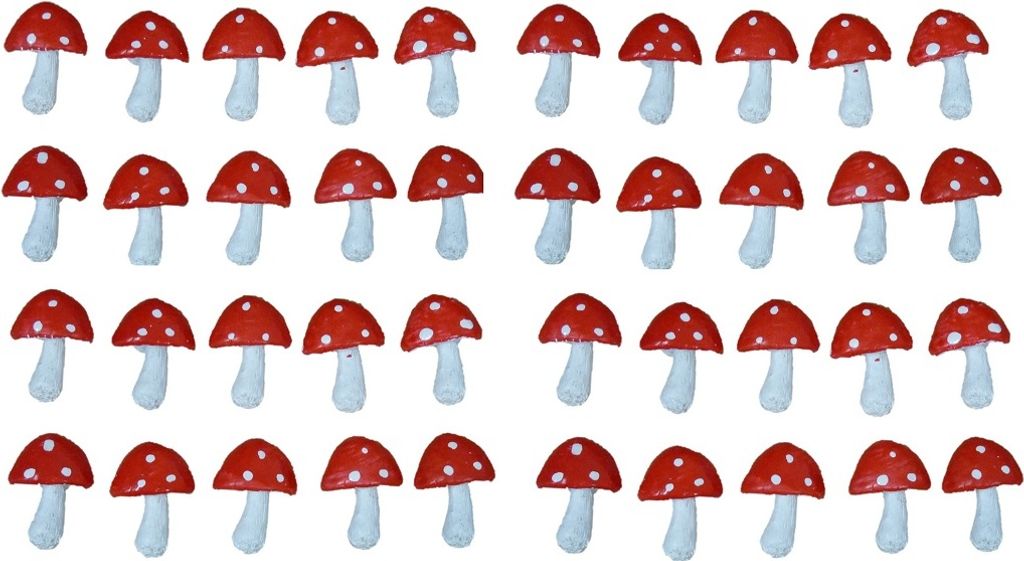 40 Pilz Figuren Fliegenpilze zum Kleben Streudeko Pilze Produktbild 
