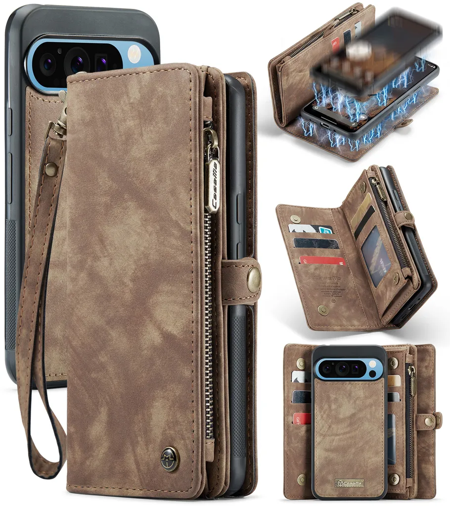 Custodia Protettiva Pixel 10 Pro XL con Portafoglio e Cerniera