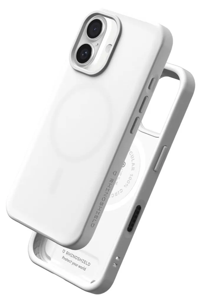 Coque iPhone 16 antichoc Rhinoshield SolidX MagSafe blanche souple