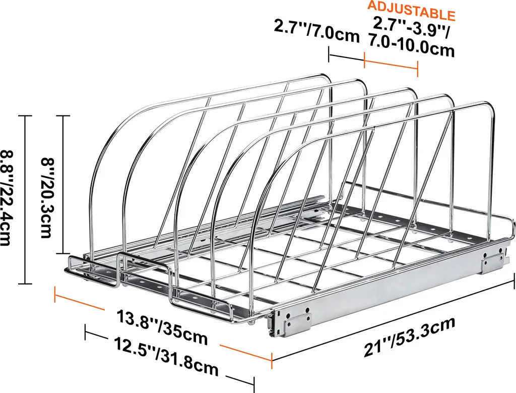 Range-Casseroles Extensible avec Diviseur en Fil d'Acier Modulable - 8
