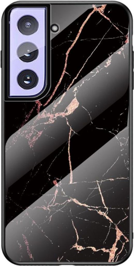 Samsung Galaxy S21 Hülle - Coverup Marmor Hartglas Back Cover - Schwarz / Gold