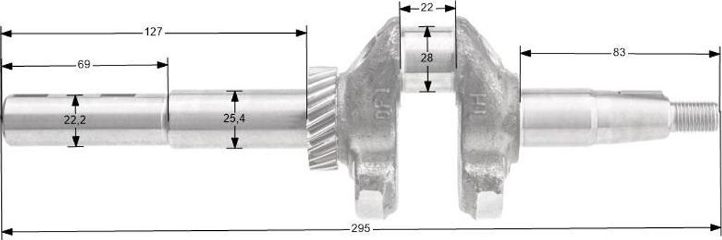 Loncin LC1P70FA klikový hřídel s hřídelí ORIGINÁLNÍ DÍL Obrázek produktu 