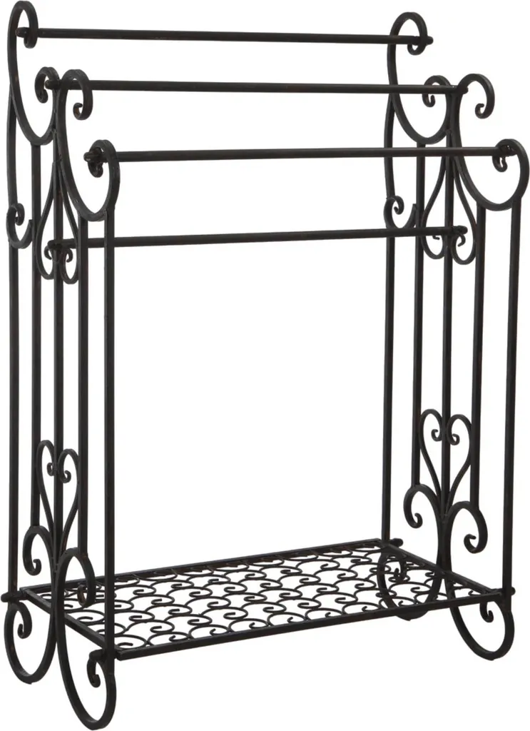 Porte-serviettes en métal bronze style provençal - Modèle Rétro 60cm
