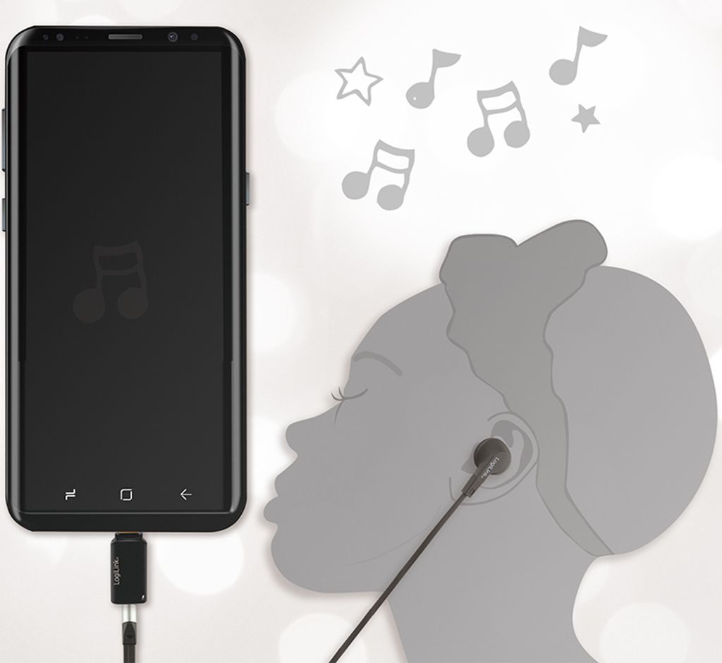 LogiLink USB-C - Audio-Adapter schwarz