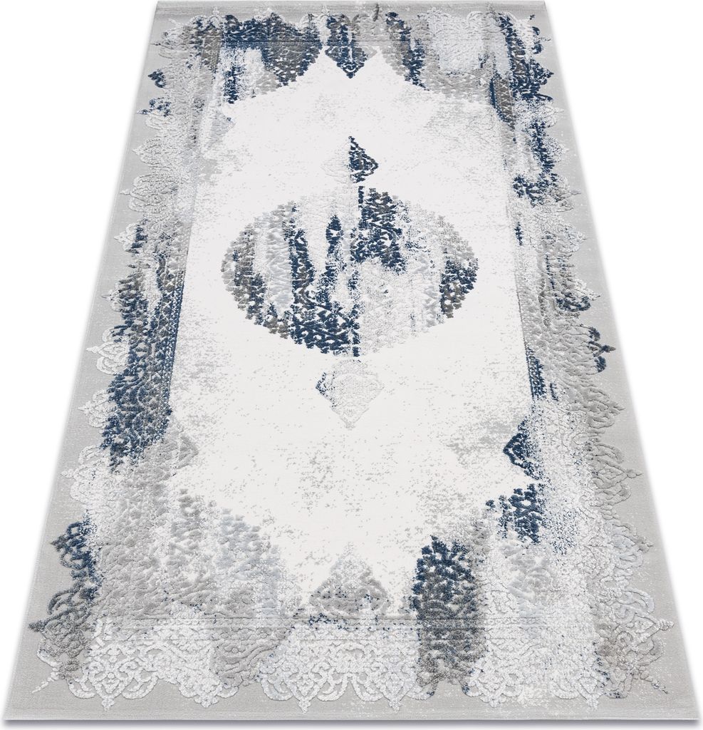 Teppich ACRYL VALS 5040 Ornament vintage blau / grau Blau 80x100 cm