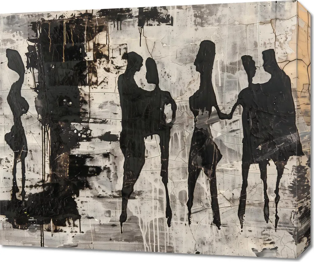 Quadro Moderno 60x50 Gente Grigia - Decorazione Parete Design Canvas