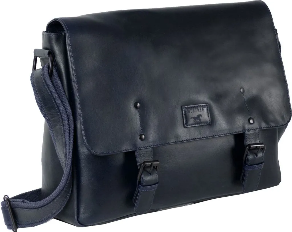Borsa Porta PC 14 Pollici MUSTANG Natal Tula Navy - Docubag in Pelle