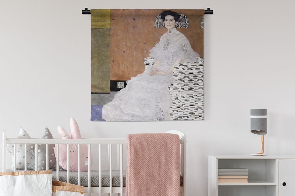 MuchoWow Wandteppich Wandbehang Fritza Riedler - Gustav Klimt 90x90 cm Tapisserie Dekoration Wandtuch - Wandaufhänger