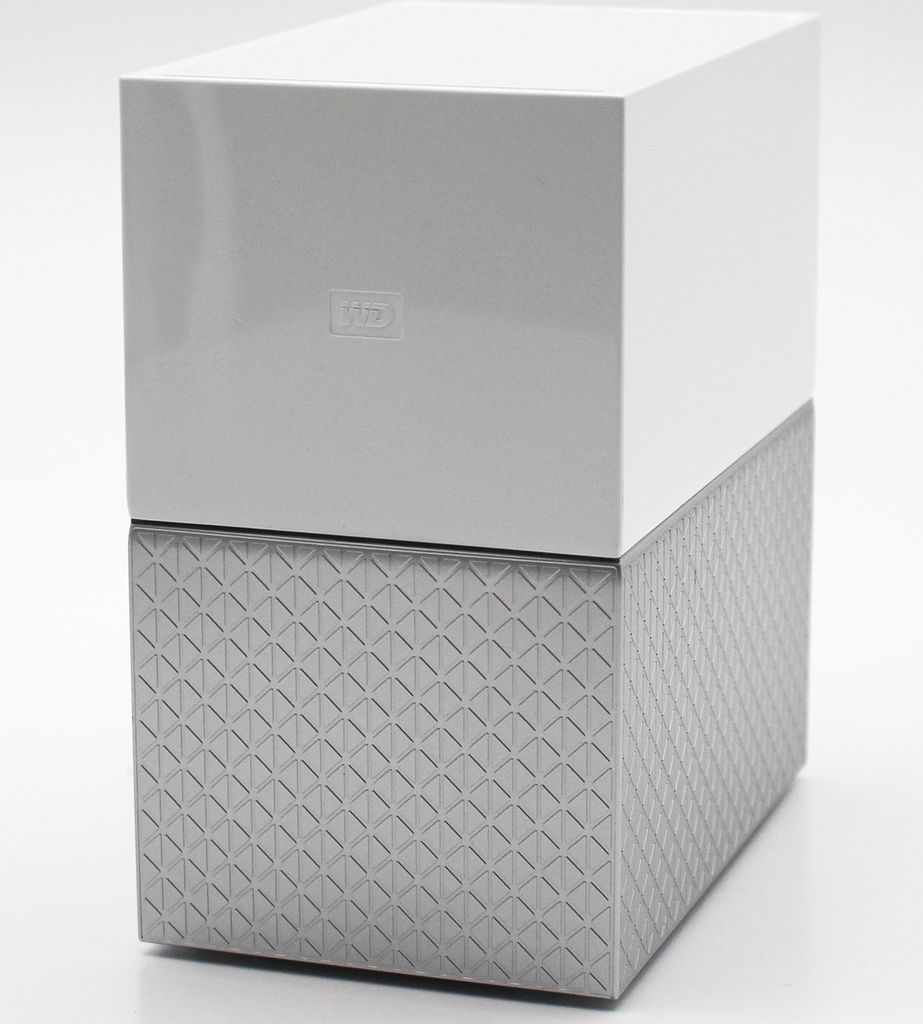 A product shot of a Western Digital My Cloud Home Duo external hard drive.