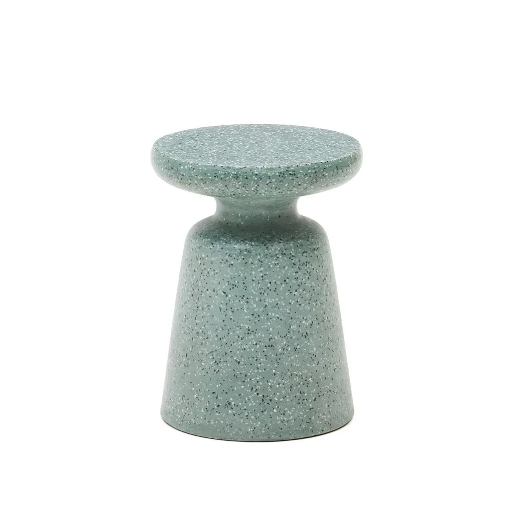 Table d'appoint de salon Mesquida vert terrazzo, idéale pour les fleurs