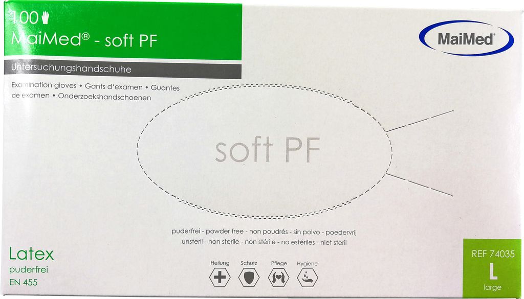 MaiMed Einmalhandschuhe med-soft Latex Größe L Produktbild 1