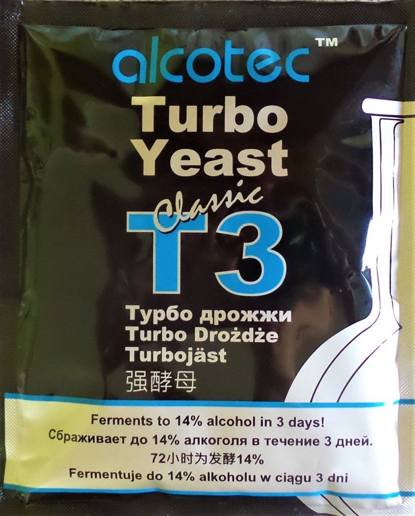 HUGBERT Turbohefe Alcotec T3 Classic Turbo Vodka Alkohol Gärhefe Hefe, 1 Stück