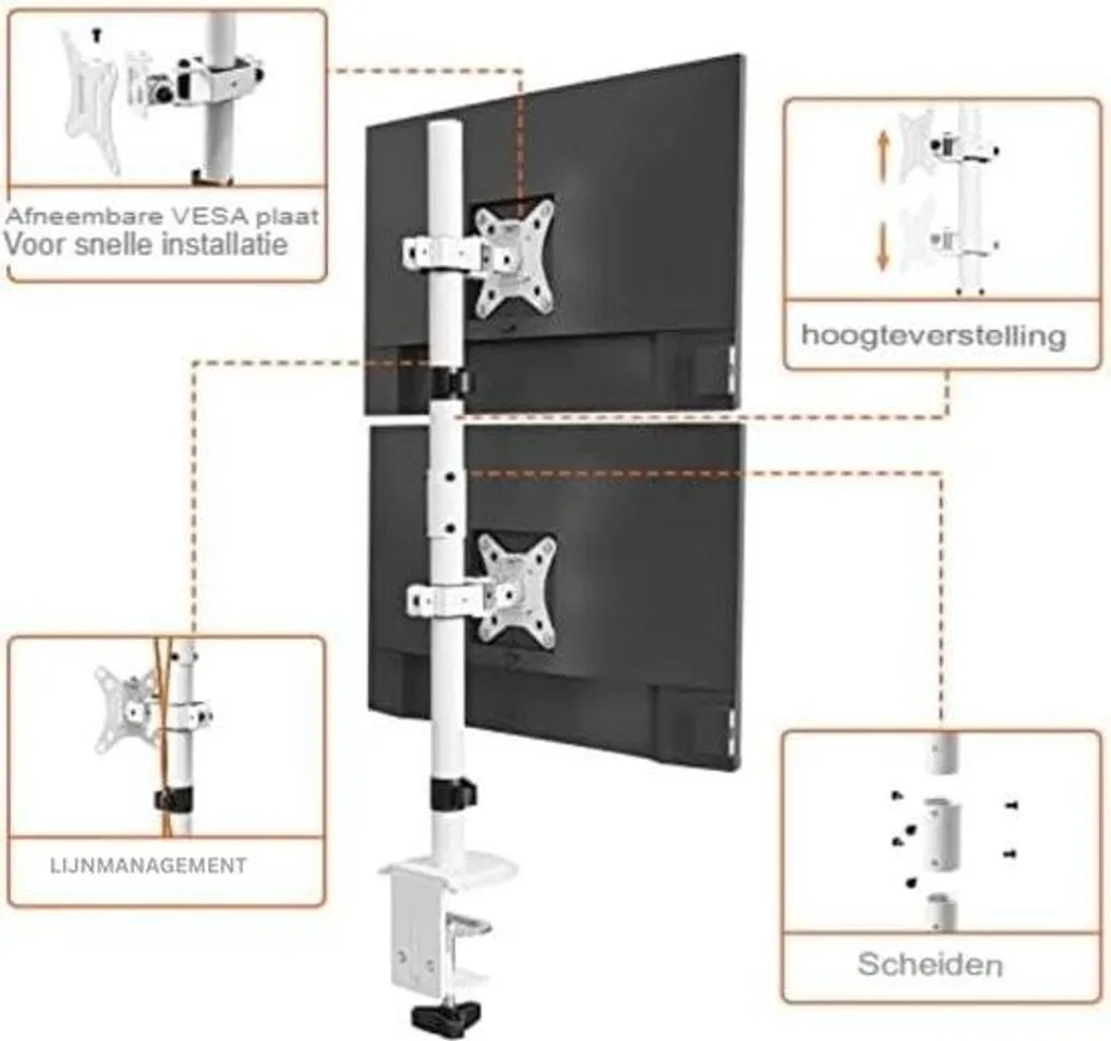 Support Double Écran pour Télétravail et Bras Ordinateur Portable Pro - 5