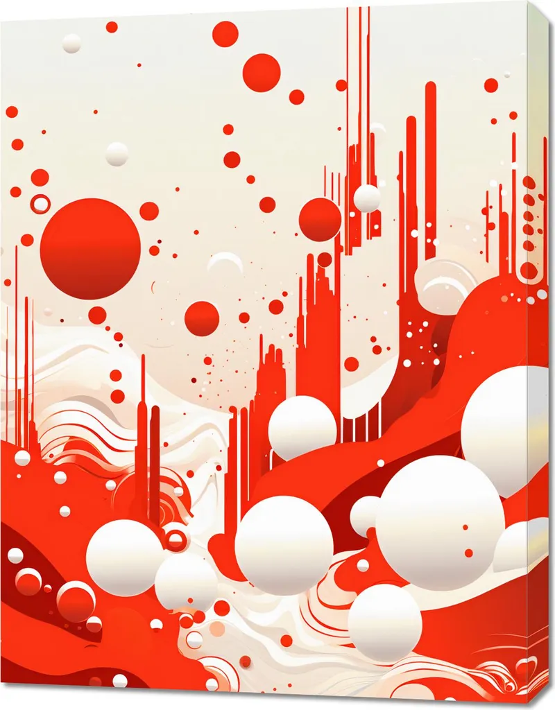 Tableau Image Vibrations rouge sang 70 x 90 cm - Toile déco moderne