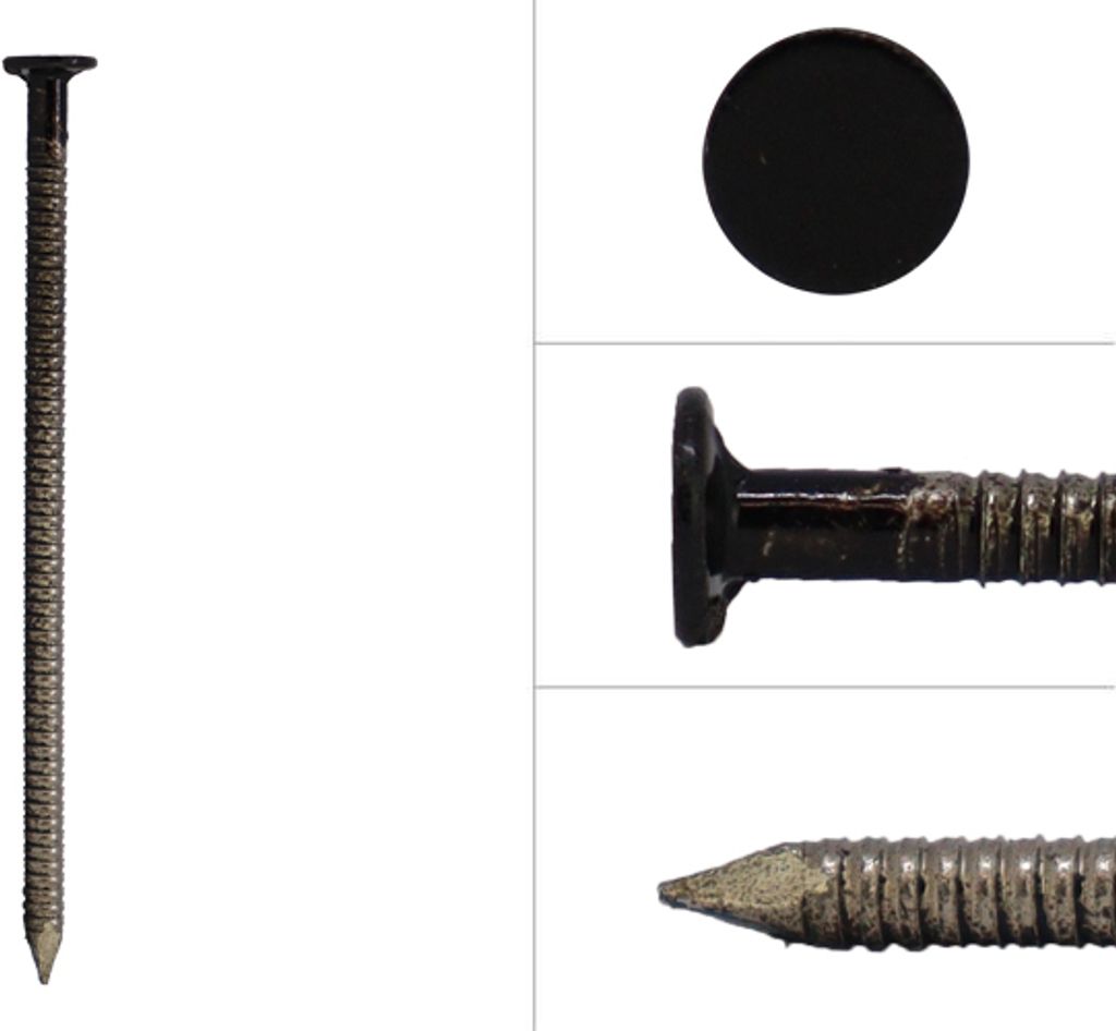 Flachkopf-Ringnägel für Verkleidungen Schwarzer Edelstahl A4 2.9 x 65 - Schachtel 500g