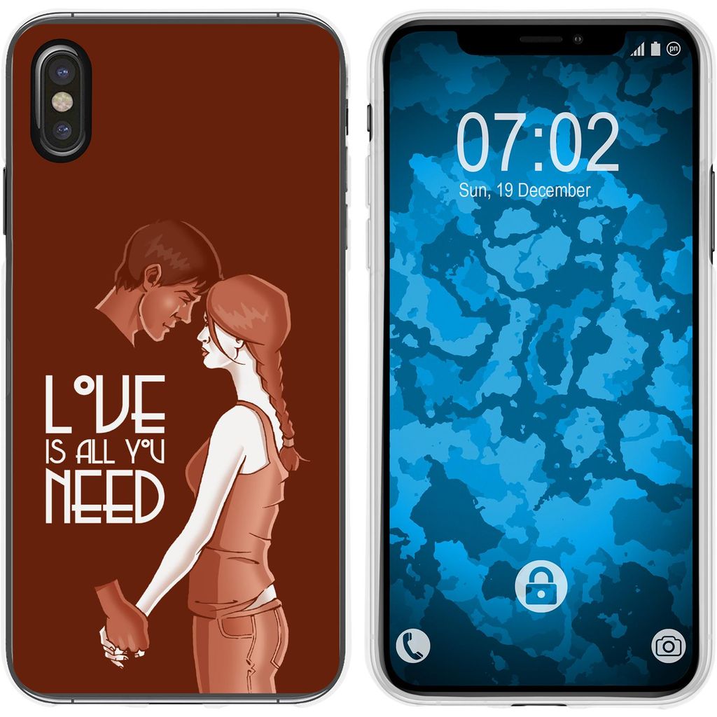 PhoneNatic Case kompatibel mit Apple iPhone Xs Max Silikon-Hülle in Love Beziehung M3