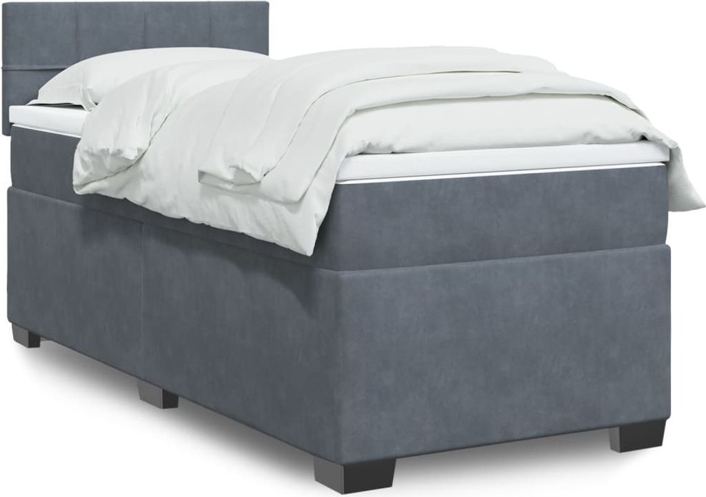 Maison Exclusive - Boxspringbett mit Matratze Dunkelgrau 90x190 cm Samt