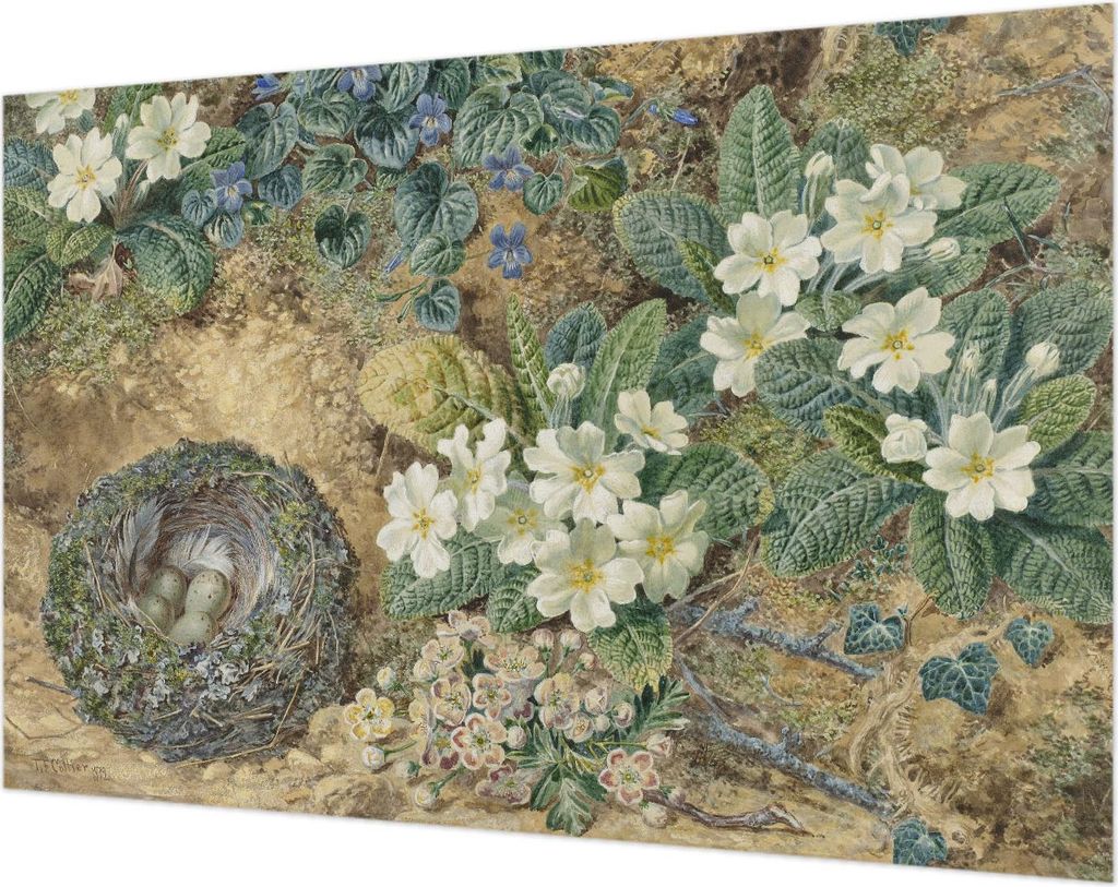 Wandtapete - Dekorative Tapete für Wohnzimmer- Tapetenfolie für Wanddekoration - 104x70 cm - Frühlingskomposition