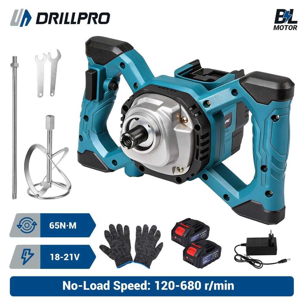 Drillpro Akku Rührwerk mit 2 Akkus, Bürstenloser Produktbild 