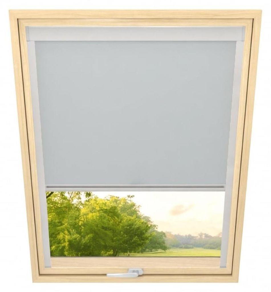 Time4blinds - Dachfenster Rollo - 614mm(B), 1160mm(L) - Verdunkelungsrollo - Grau