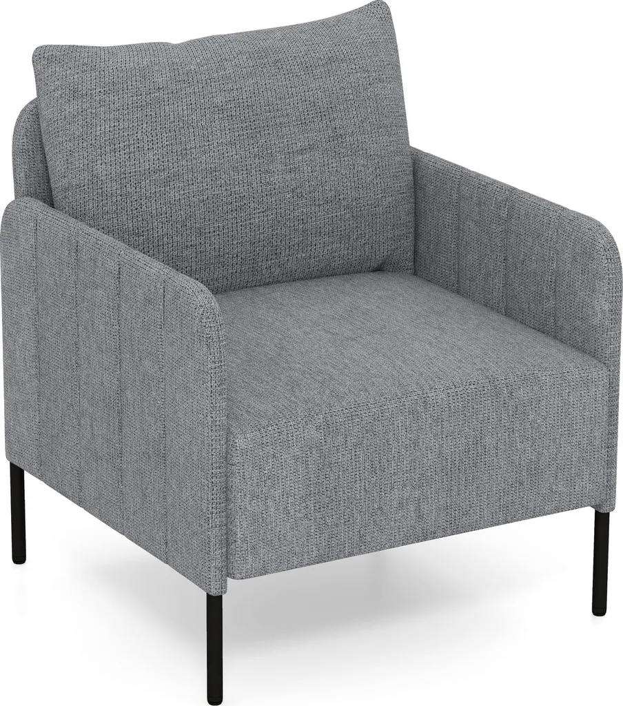 Fauteuil de salon COSTWAY avec coussins et repose-pieds réglables - Gris