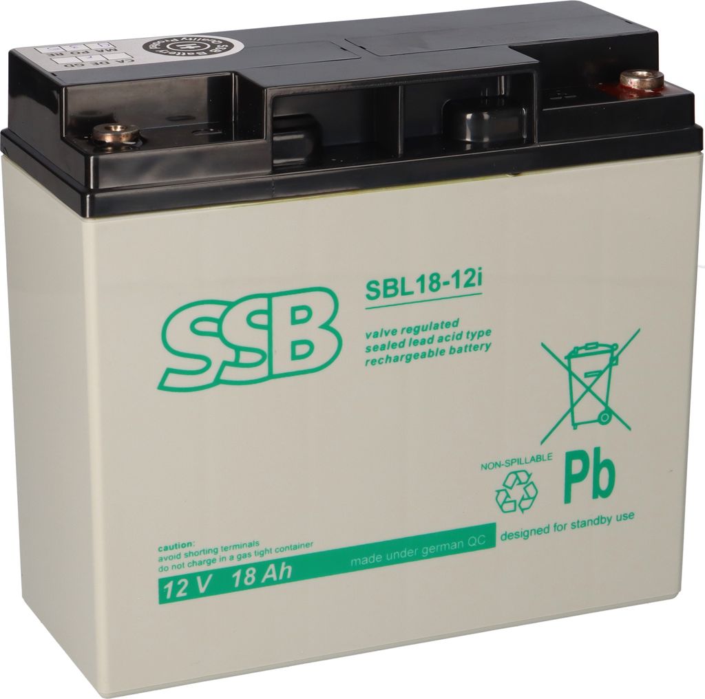 Baterie SSB SBL18-12i AGM, olověná baterie, 12V, 18Ah, Obrázek produktu 