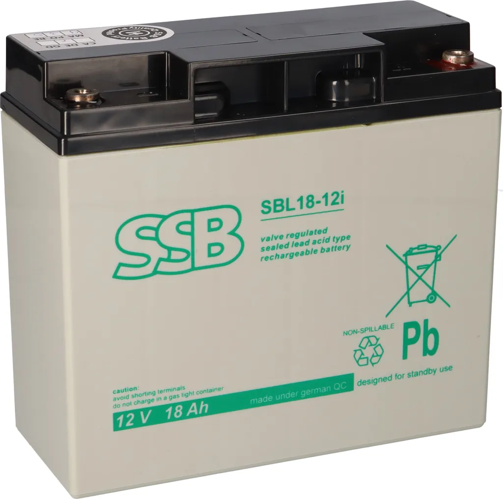 Batterie 12V 18Ah AGM SSB SBL 18-12i haute performance durée 10 ans