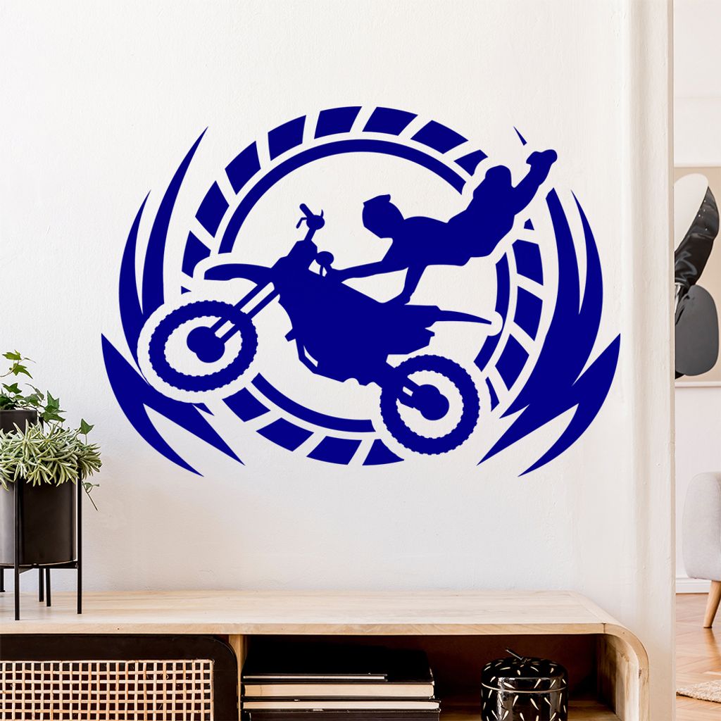 Motocross Stunt Wandtattoo Wandaufkleber Wall Sticker - Dekoration, Küche, Wohnzimmer, Schlafzimmer, Badezimmer