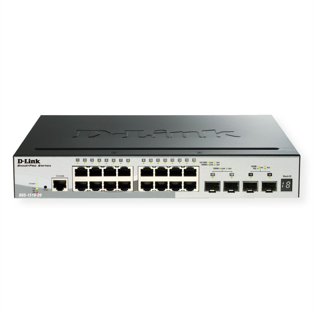D-Link DGS-1510-20/E - Managed - L2/L3 - Gigabit Ethernet (10/100/1000) - Vollduplex - Rack-Einbau - 1U