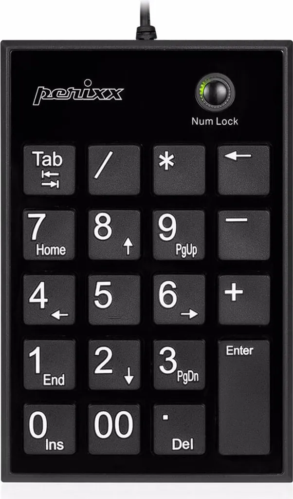 Pavé Numérique USB pour Comptabilité Perixx PERIPAD-202 U Noir Filaire