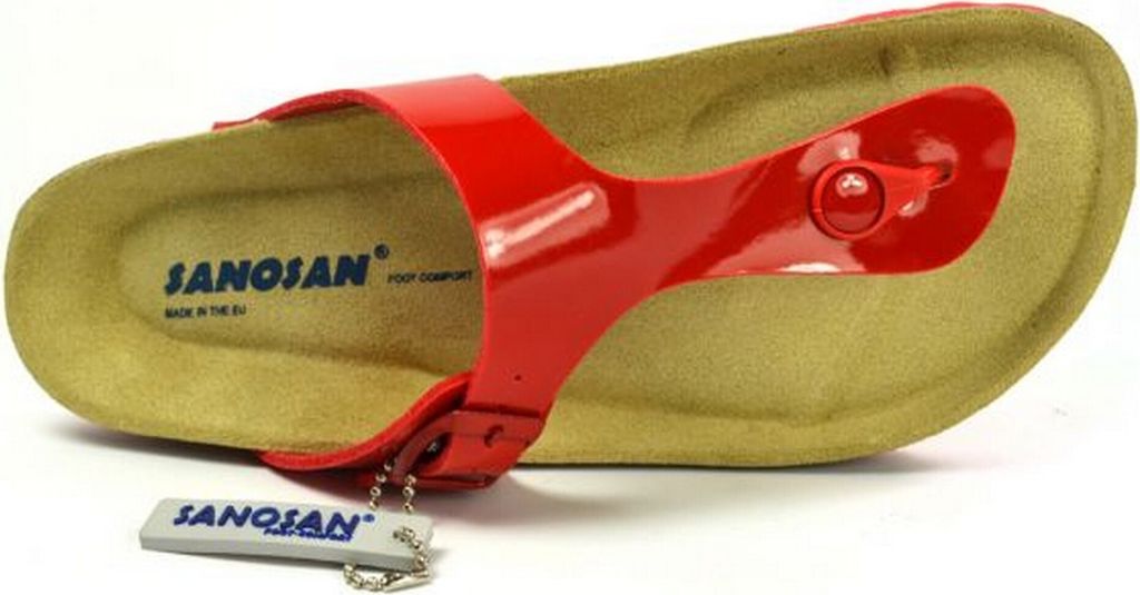 Sanosan - Damen Sandalen "Geneve Lacquered", Leder BS3125 (37 EU) (Rot/Braun)