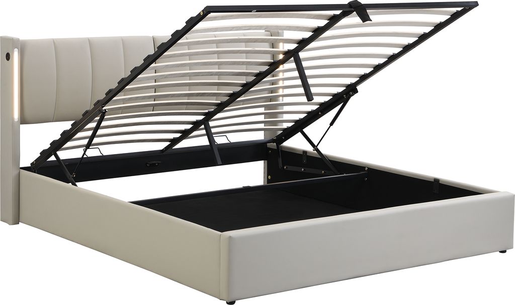 Flieks Polsterbett 180x200cm mit USB, Stauraumbett Produktbild 