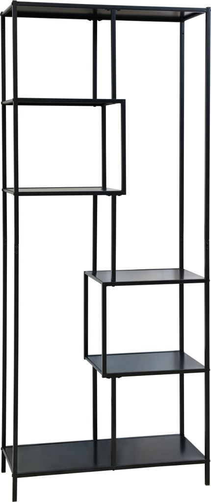 SVITA KELA Metallregal 6 Ebenen Küchenregal Badregal Industrial Style Schwarz